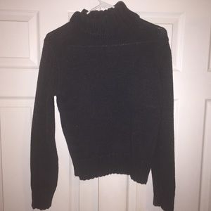 Gray turtleneck sweater